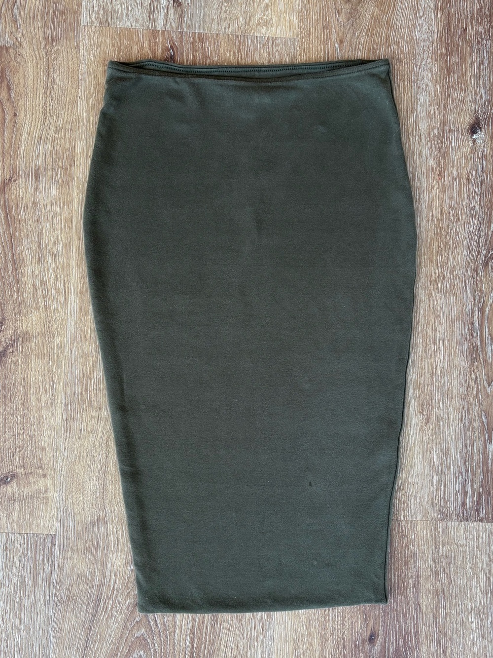 Kookai Stretch Pencil Skirt in Olive Green AU1/US2| Minimalist, Fall